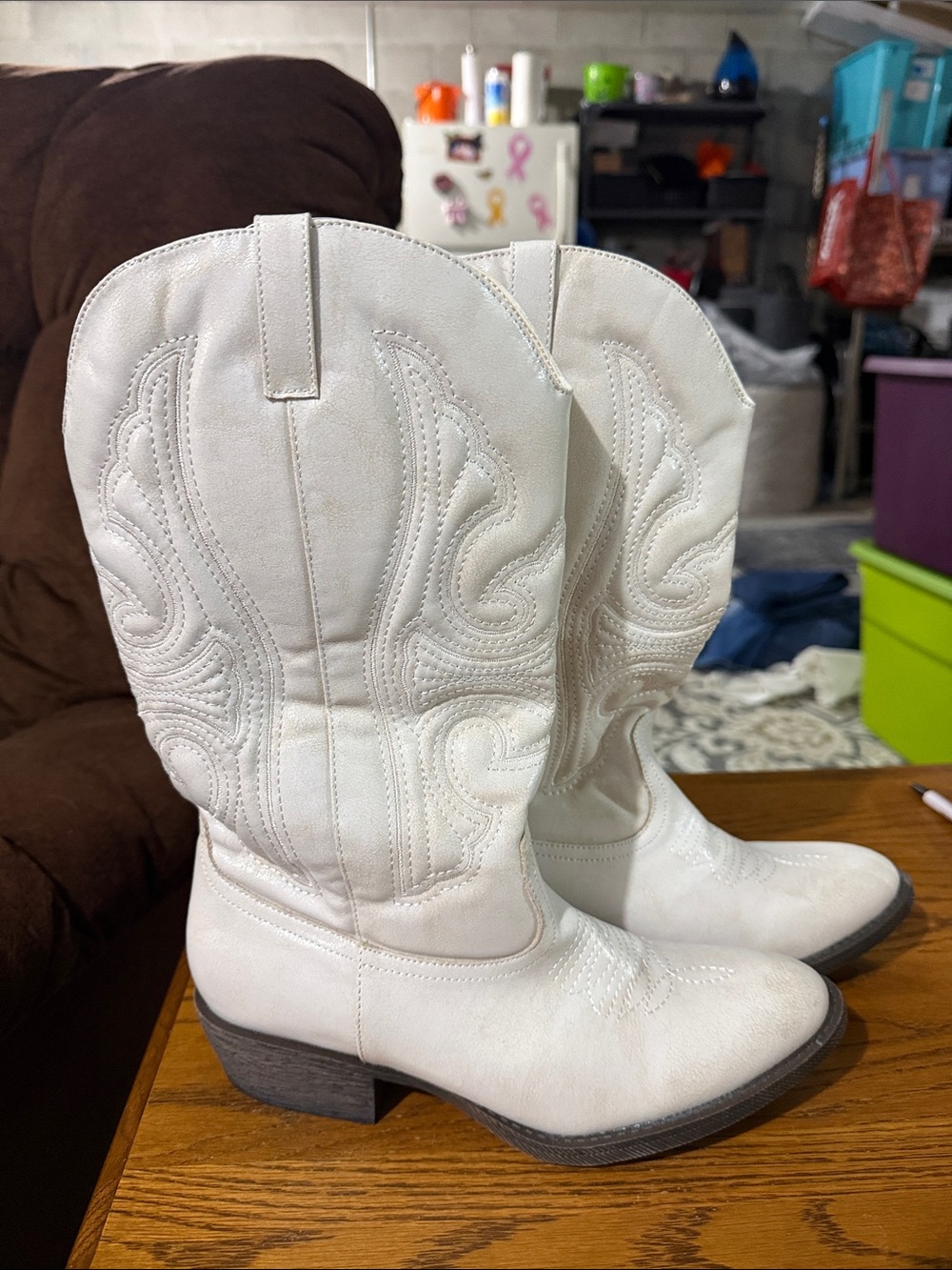 Coconuts by Matisse White Embroidered Western Heeled Boots